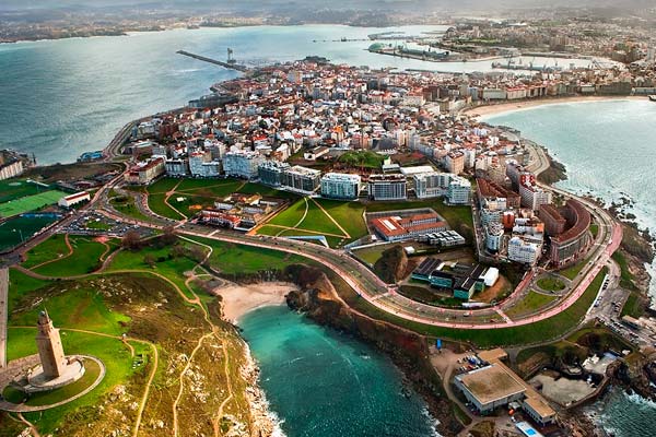 La ciudad de A Coruña o La Coruña ofrece un paisaje espectacular